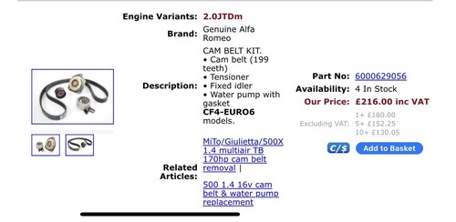Genuine alfa romeo - romeo, belt
